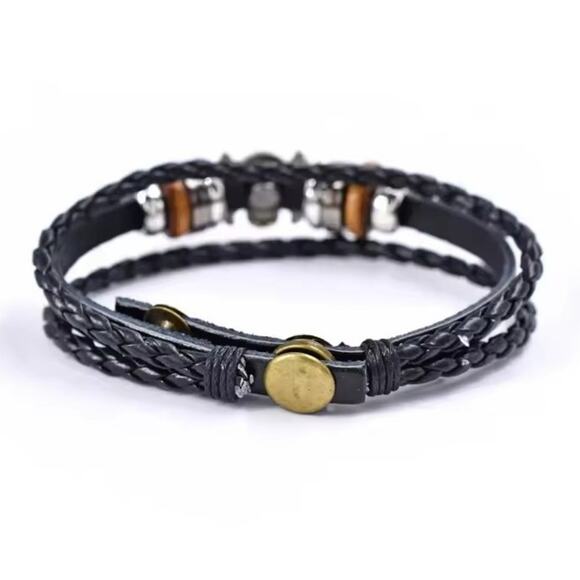 One Piece Bracelet Leather Style Anime Manga Pirate Luffy Cosplay Birthday Gift - Picture 1 of 6